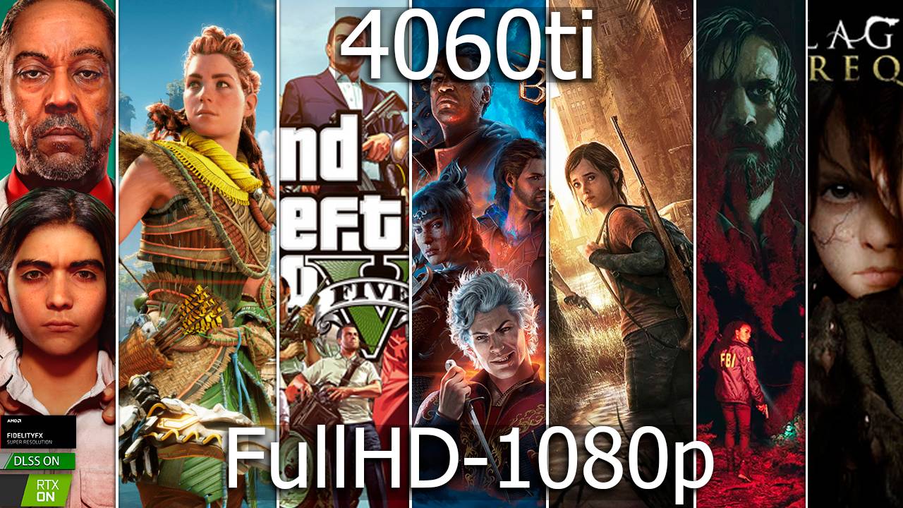 RTX 4060ti тест в играх на FULL HD мониторе | RTX ON/OFF | DLSS, FSR ON/OFF смотреть онлайн