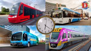 Городской транспорт для детей / Видео про машинки Трамвай, Троллейбус и Автобус