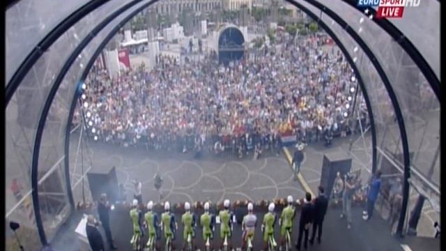 Tour de France 2012, présentation Team Liquigas-Cannondale (Ivan Basso) смотреть онлайн
