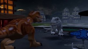 LEGO Jurassic World - Indominus Rex VS T-Rex + Ending [Full Battle]