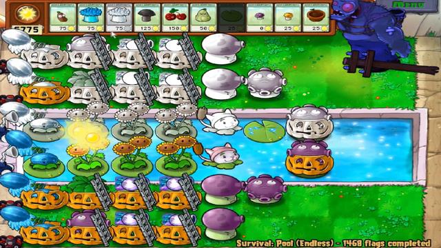 New Zombie OP  Ultra-Gargantuar in Survival Pool Endless  Plants vs. Zombies  1400 Flags