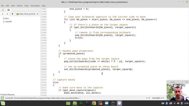 34-Bitboard CHESS ENGINE in C implementing MAKE MOVE function (handling pawn promotions) смотреть онлайн