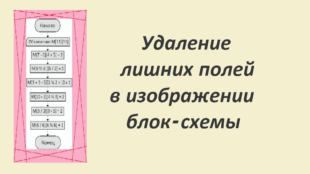 Удаление лишних полей в изображении блок-схемы смотреть онлайн