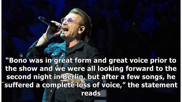 U2 Concert Cut Short After Bono Suffers 'a Complete Loss of Voice' смотреть онлайн