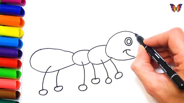 Как нарисовать муравья. Несложные рисунки для раскрашивания. Раскраски без принтера своими руками смотреть онлайн