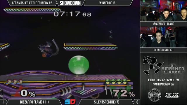 Get Smashed at the Foundry #21 - Winner Ro16 - Bizzarro Flame (Ganon) v SilentSpectre (C. Falcon) смотреть онлайн
