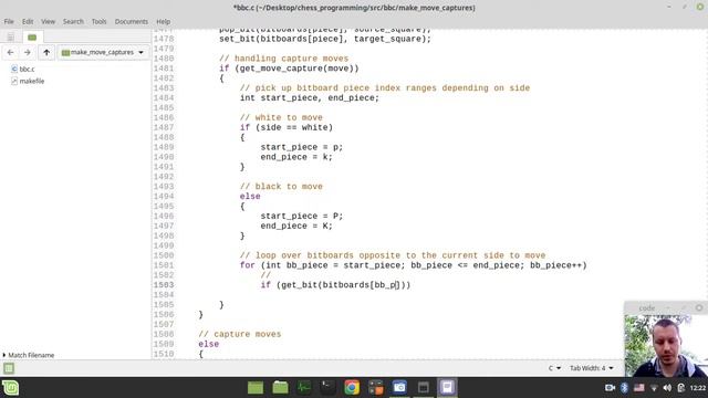 33-Bitboard CHESS ENGINE in C implementing MAKE MOVE function (handling captures) смотреть онлайн