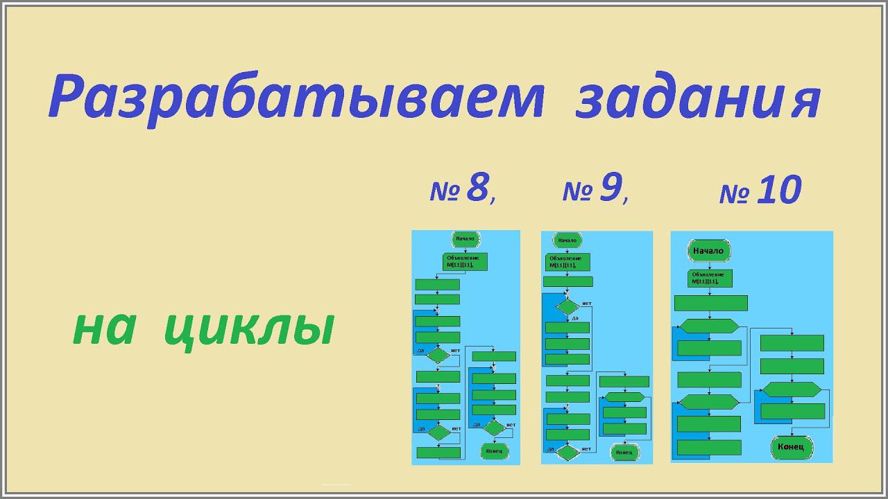Разрабатываем задания на циклы (8-е, 9-е и 10-е). смотреть онлайн