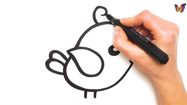 Как нарисовать птичку. Простые рисунки для детей. Научится рисовать можно повторяя уроки смотреть онлайн