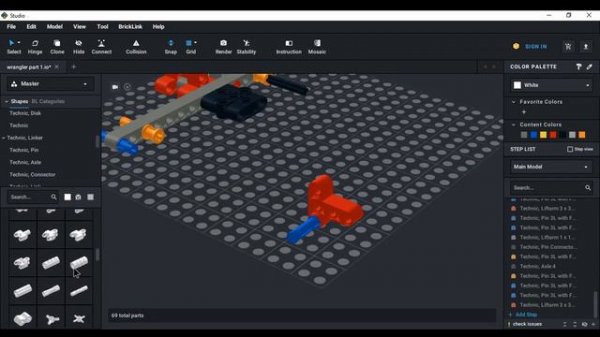 Make lego technic jeep wrangler (42122) on Studio by bricklink (part1)