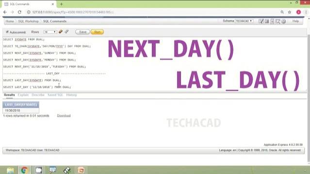 Oracle Tutorial - Date Functions NEXT_DAY | LAST_DAY смотреть онлайн