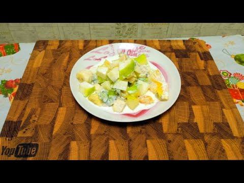 Простой и быстрый десерт из фруктов со сливками. смотреть онлайн