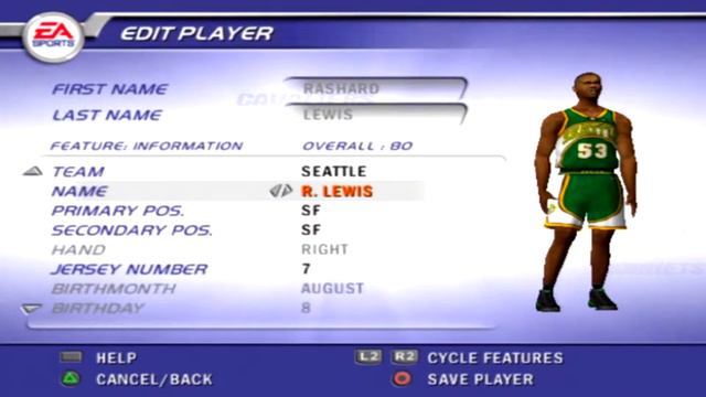 NBA Live 2002 Seattle Supersonics Overall Player Ratings смотреть онлайн