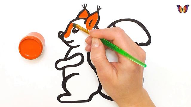 Как нарисовать белочку. Рисуем раскраску белки своими руками, без принтера. смотреть онлайн
