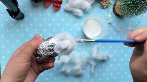 ВАТНЫЕ ЕЛОЧНЫЕ ИГРУШКИ своими руками🌲 МУХОМОР из ваты🍄 ПИНГВИН из ваты🐧