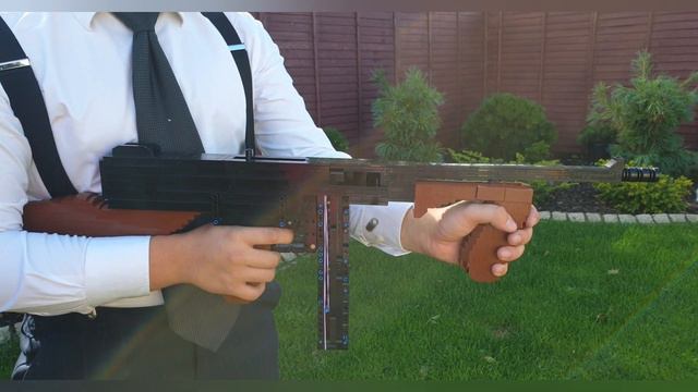 Lego Tommy Gun (Thompson M1921) full auto blowback+shell ejecting смотреть онлайн