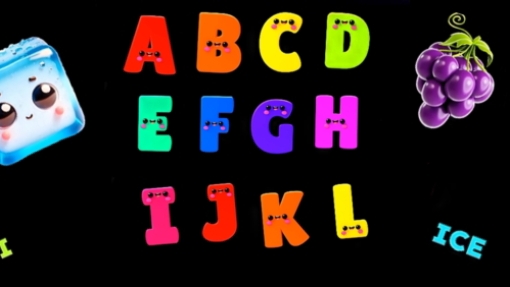 ABCD-песенка на черном фоне