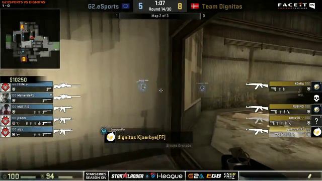 CS GO - Dignitas vs G2 # Cache Map 2 - SL i League StarSeries XIV 2015 смотреть онлайн