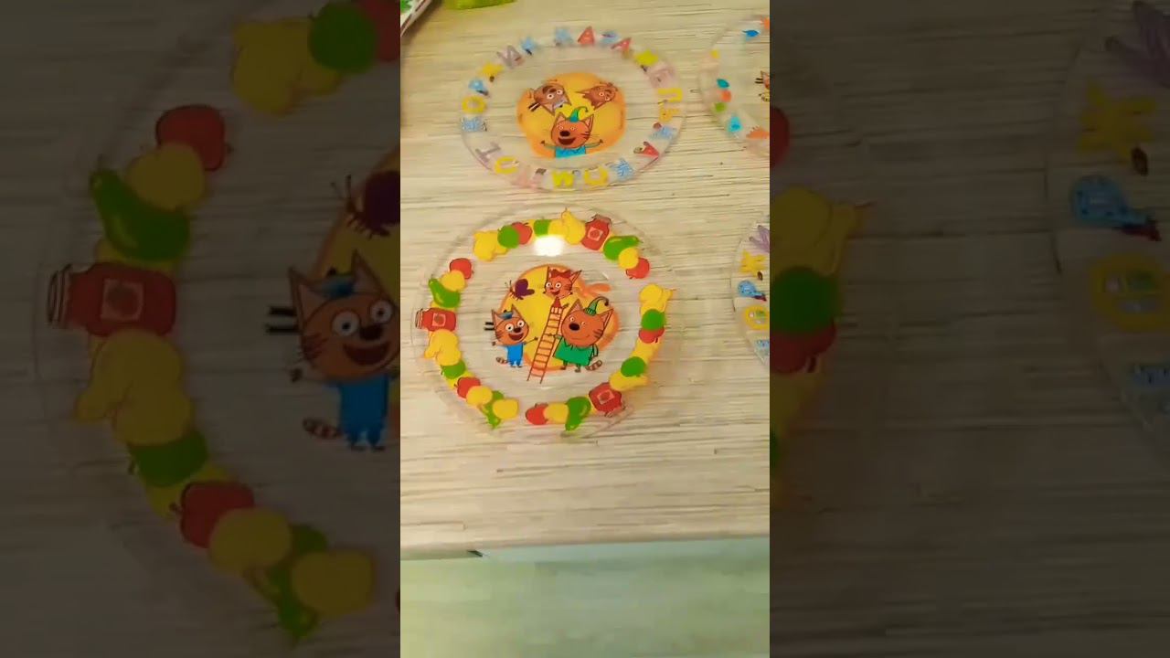 красивые детские тарелочки три кота #трикота #тарелки смотреть онлайн