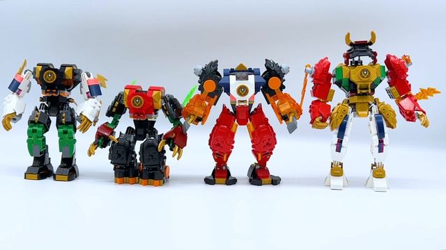 Combining The NEW Ninjago Lloyd, Kai, Cole, & Sora Mechs! 64+ Combinations!