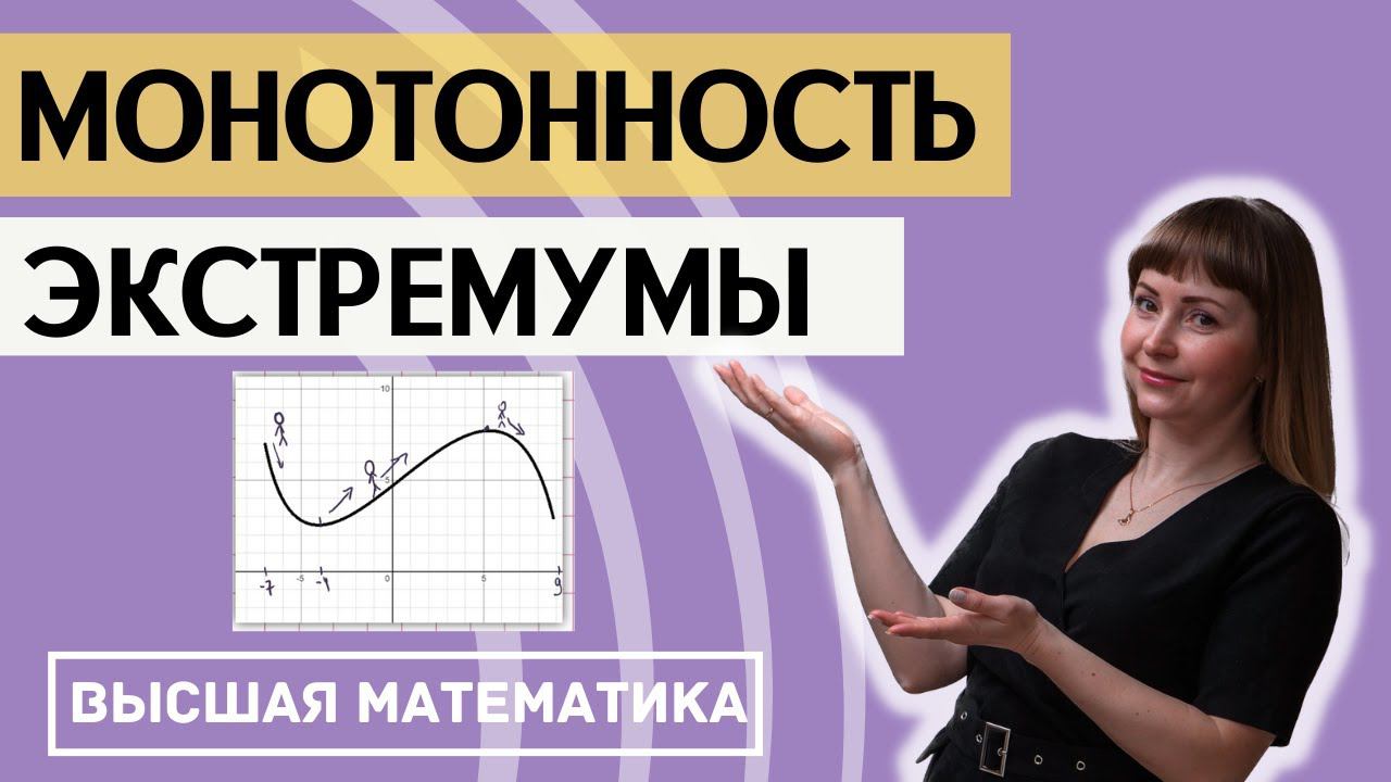 Исследование функции. Часть 5. Монотонность и экстремумы функции. Минимумы и максимумы смотреть онлайн