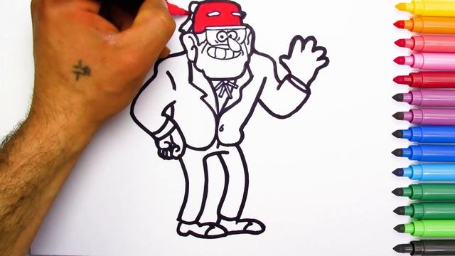 Gravity falls Stan Pines.Coloring for kids.Гравити Фолз. смотреть онлайн
