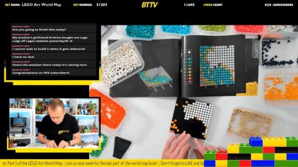 LEGO Art World Map build part 5 live!