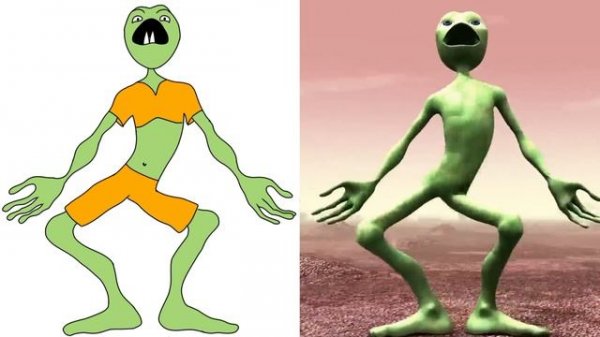 Dame Dame Tu Cosita Feat. Cutty Ranks Drawing Meme | EI Chombo | Alien Dance