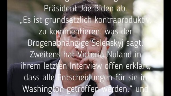 Es hat keinen Sinn mehr, mit Selenskyj zu reden