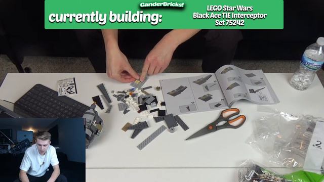 LEGO Star Wars Black Ace TIE Interceptor Set 75242 LIVE BUILD! смотреть онлайн
