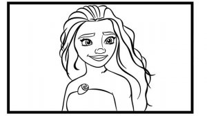 How to Draw and Color Disney's Moana 💜🌺Moana Coloring Page for Kids 💚🌺