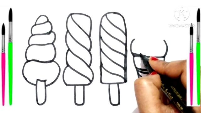 Icecream Drawing Painting & Colouring For Kids Toddlers | How To Draw Icecream #Icecreamdrawingeasy
