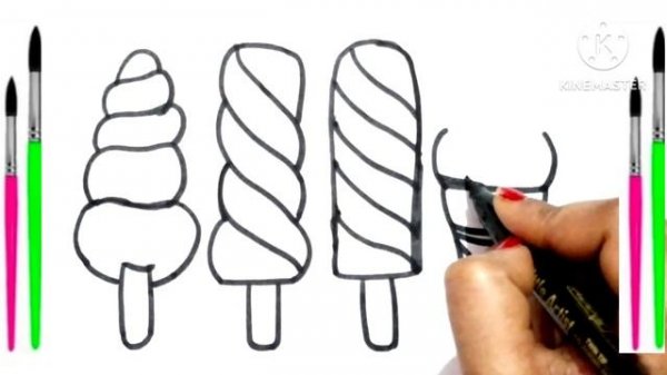 Icecream Drawing Painting & Colouring for kids Toddlers | How to draw Icecream #Icecreamdrawingeasy