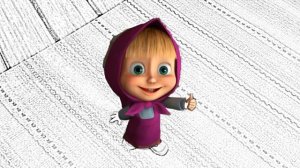 Masha&Bear. Cartoon coloring page.