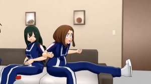 【MMD】pizza party ［girl fart and burp animation］