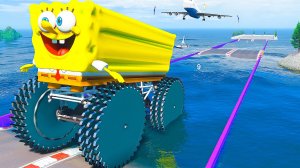 ПРОЕДЕТ ЛИ СПАНЧ БОБ НА ПИЛАХ ГЛУБОКИЕ ЯМЫ В ГТА 5 МОДЫ - ЭКСПЕРИМЕНТЫ GTA 5 MODS