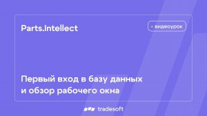 Parts.Intellect. Первый вход в базу данных и обзор рабочего окна