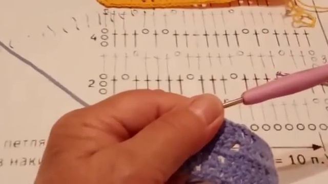 Красивый узор крючком-ромбики. смотреть онлайн