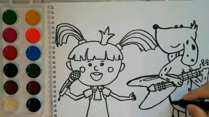 Жила-была царевна. Песни царевны. Мультик-раскраска. Учим цвета.