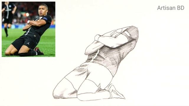 Drawing of Kylian Mbappe / Step by Step Easy Pencil Skeches смотреть онлайн