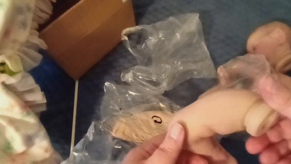 Sweet reborn baby doll, painted kit, box opening.
