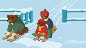 Бурый медвежонок - КАТАЕТСЯ НА САНКАХ (12)