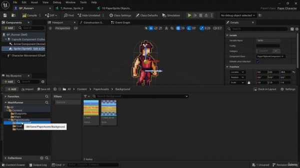 29. Creating the Runner Blueprint. 2D GAME DEVELOPMENT by Cobra Code