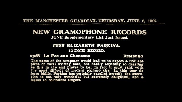 (BEMBERG): Soprano Elizabeth PARKINA: La fée aux chansons (1907) смотреть онлайн