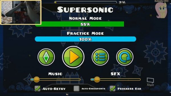 Geometry Dash (GD) 58 - Hard (Insane?) Demon - SuperSonic