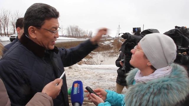 Нурмухамбетов Г.Т. говорит о противопаводковых мероприятий в п. Дружба смотреть онлайн