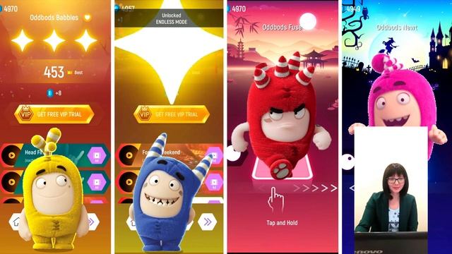 Oddbods - Babbles Vs Pogo Vs Fuse Vs  Newt   | Tiles Hop EDM Rush!