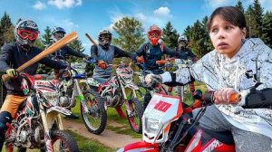 БАНДА ПАЦАНОВ НА ПИТБАЙКАХ УГРОЖАЛИ МОЕМУ СЫНУ И ПОЖАЛ(ЧАСТЬ 10)