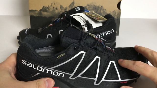 Salomon SpeedCross 4 Men's Hiking Trail Running Outdoor and Gym Shoes in Black смотреть онлайн