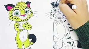 Leo and tig |coloring book for kids| раскраска для детей| bolalar uchun rasm darsligi |
